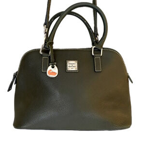 DOONEY & BOURKE Leather Satchel Shoulder Crossbody Handbag Deep Olive Green